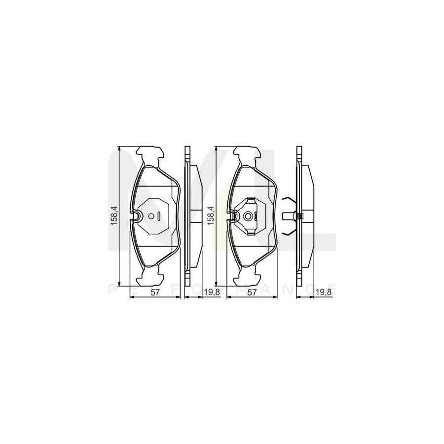 Bosch 0986495162 Brake Pad Set With Mounting Manual BP1461 | ML Performance Car Parts