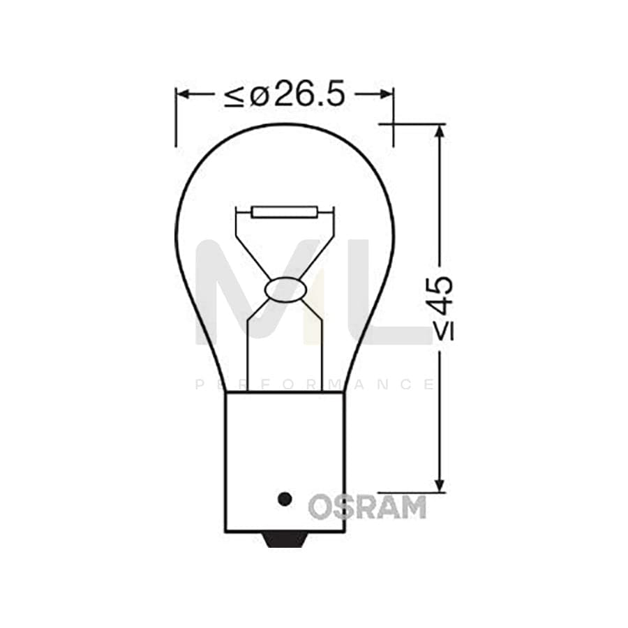 OSRAM 7508LDR-01B Bulb, brake / tail light PR21W, 12V 21W, BAW15s, DIADEM | ML Performance Car Parts