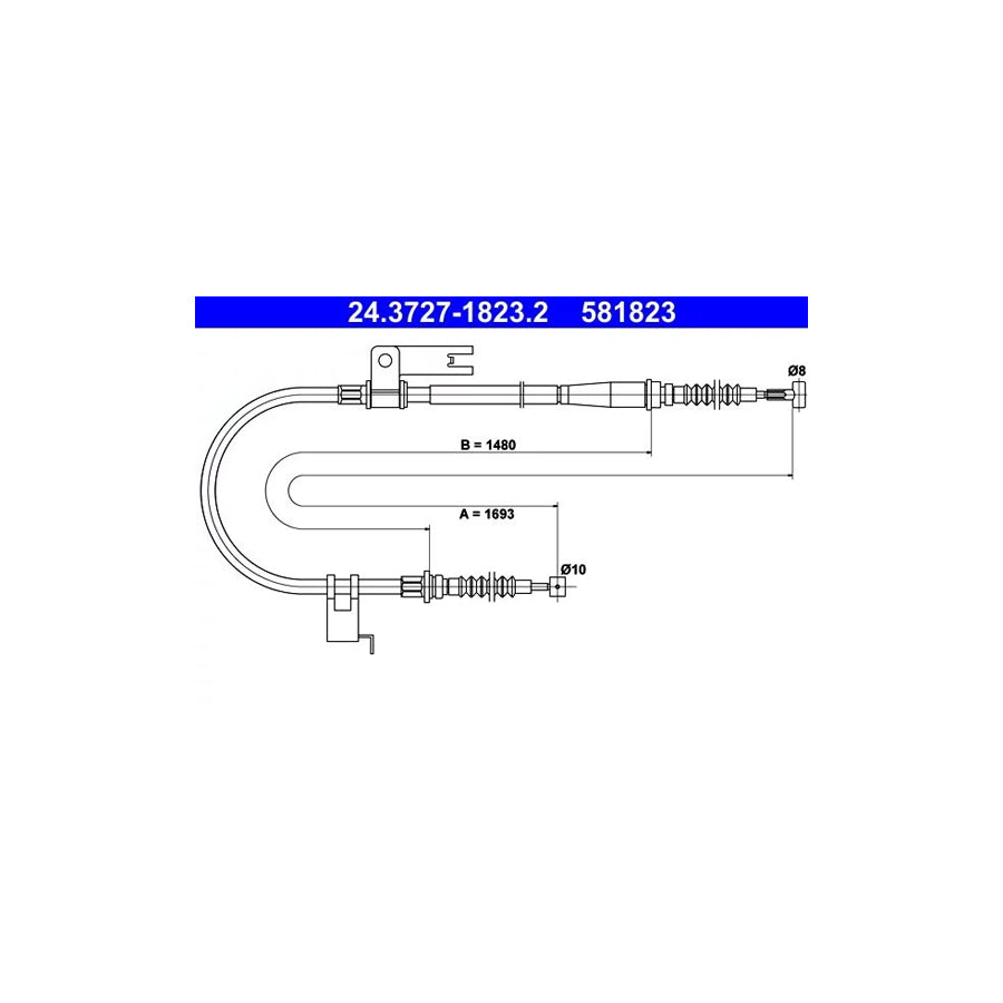 ATE 24.3727-1823.2 Hand Brake Cable