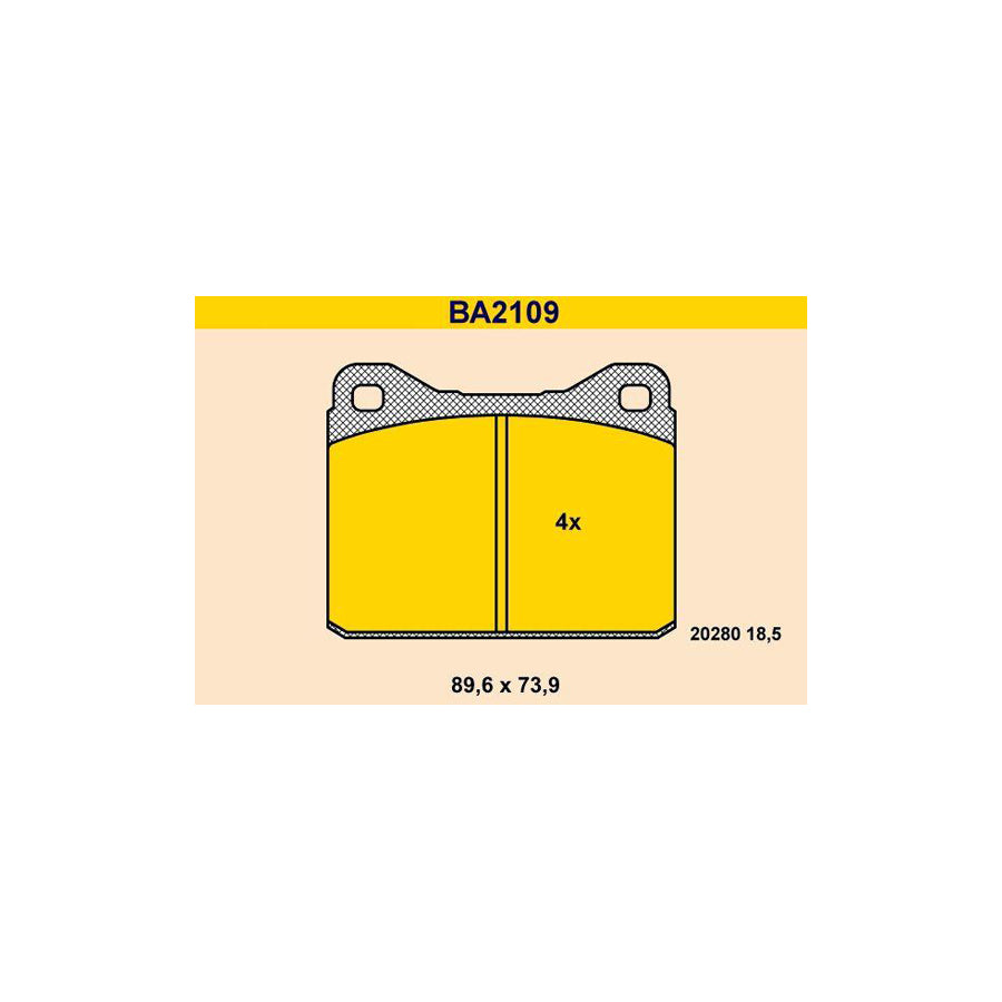 Barum BA2109 Brake Pad Set For Vw Lt