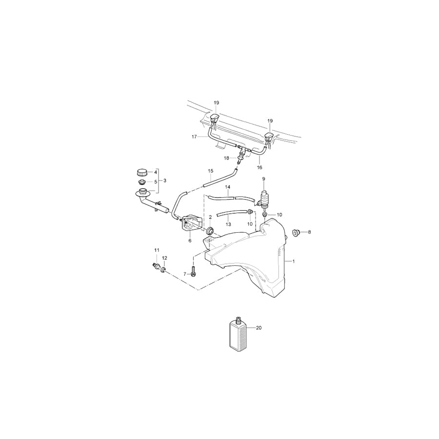 Genuine Porsche Windscreen Washer Reservoir / Tank Porsche 987 / 987C / 997 | ML Performance UK Car Parts