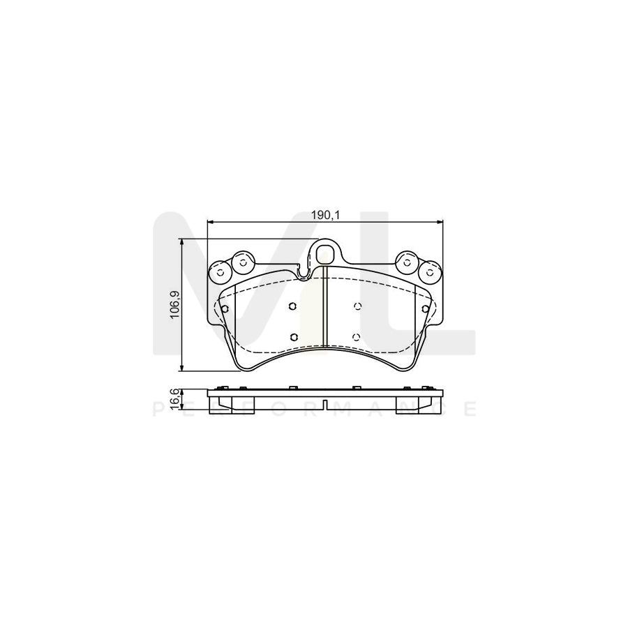 Bosch 0986495435 Brake Pad Set With Acoustic Wear Warning, With Anti-Squeak Plate, With Mounting Manual BP2067 | ML Performance Car Parts