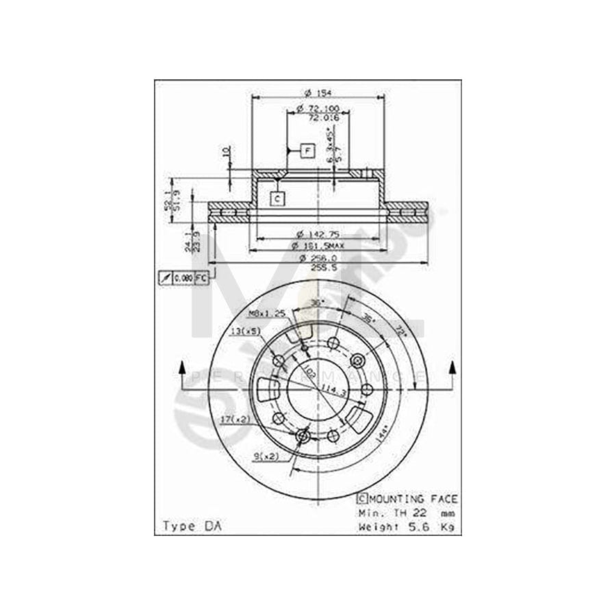 BREMBO 09.6852.10 Brake Disc Internally Vented | ML Performance Car Parts