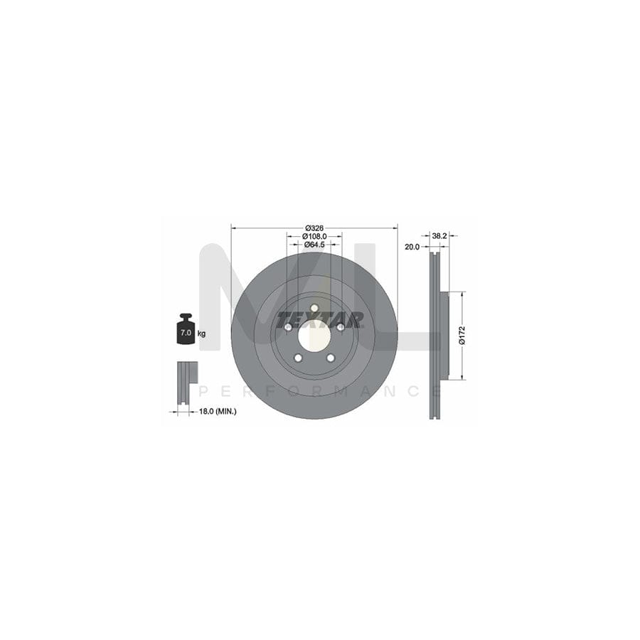 TEXTAR PRO 92178003 Brake Disc Internally Vented, Coated, without wheel hub, without wheel studs | ML Performance Car Parts