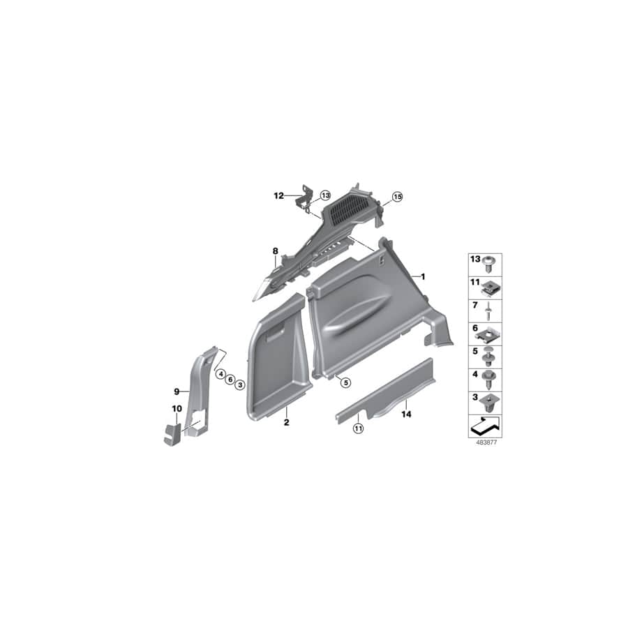 Genuine BMW 51477326713 F15 Left Front Lugg.Compartment Trim Panel ANTHRAZIT (Inc. X5) | ML Performance UK Car Parts