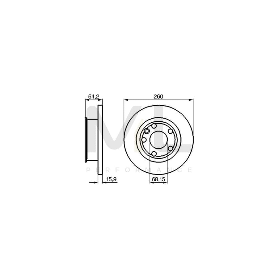 BOSCH 0 986 478 547 Brake Disc Solid, Oiled | ML Performance Car Parts