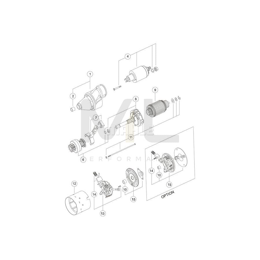 MAHLE ORIGINAL MS 304 Starter motor 12V 1,7kW, Teeth Quant.: 9 | ML Performance Car Parts