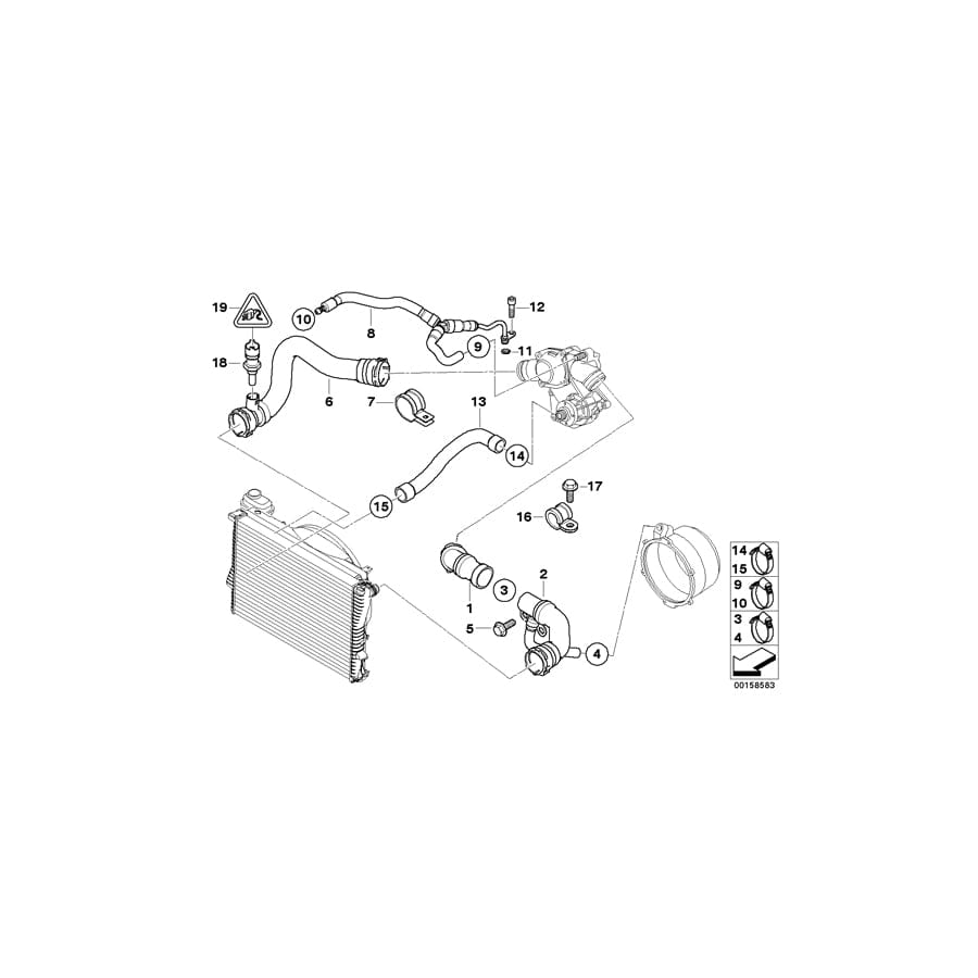 Genuine BMW 11537504272 E65 E38 E66 Hose Clamp L32-50 (Inc. 730d, 750i & 750Li) | ML Performance UK Car Parts