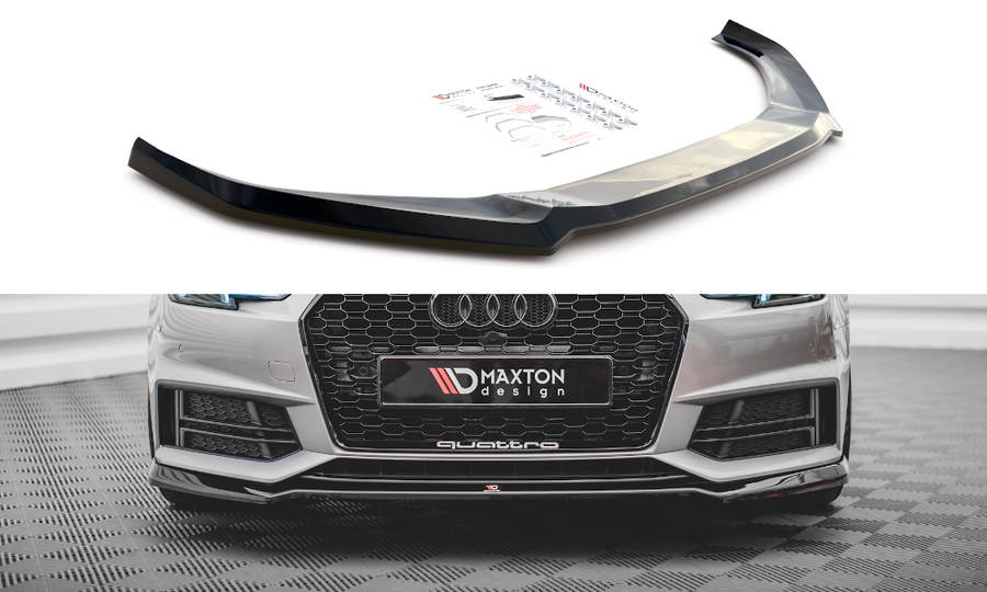 Maxton Design AU-A4-B9-SLINE-FD4T Front Splitter V.4 Audi S4 / A4 S-Line B9 | ML Performance UK Car Parts