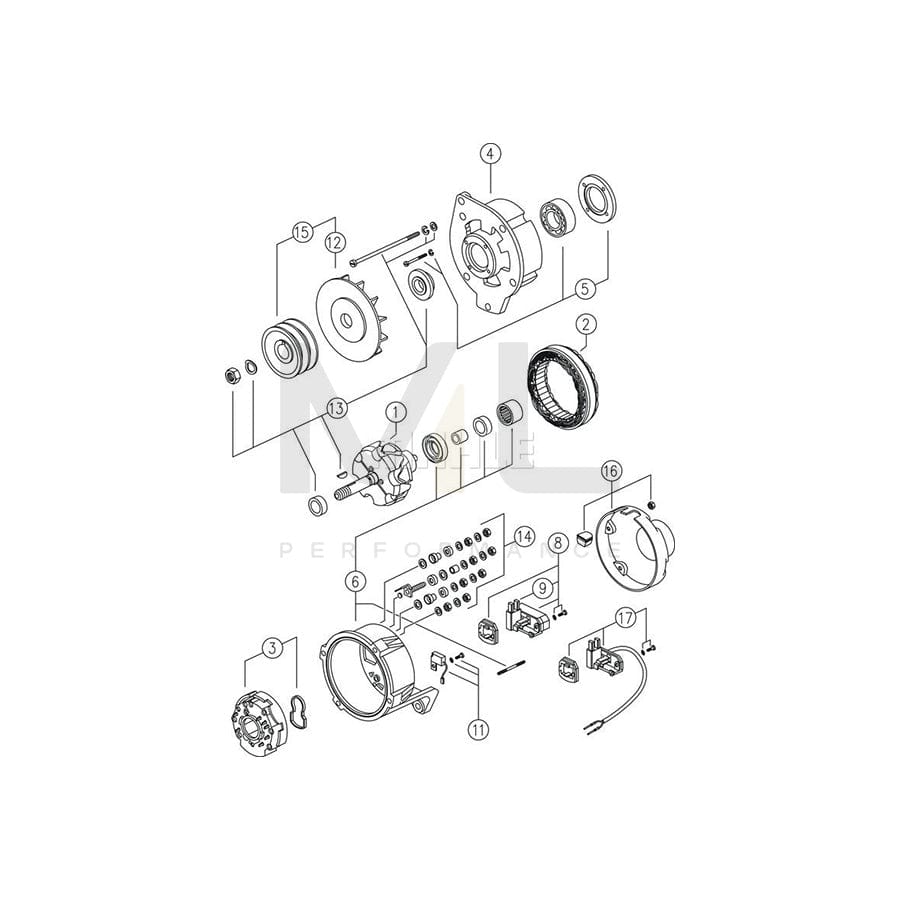 MAHLE ORIGINAL MG 60 Alternator 230V, 30A, without integrated regulator | ML Performance Car Parts