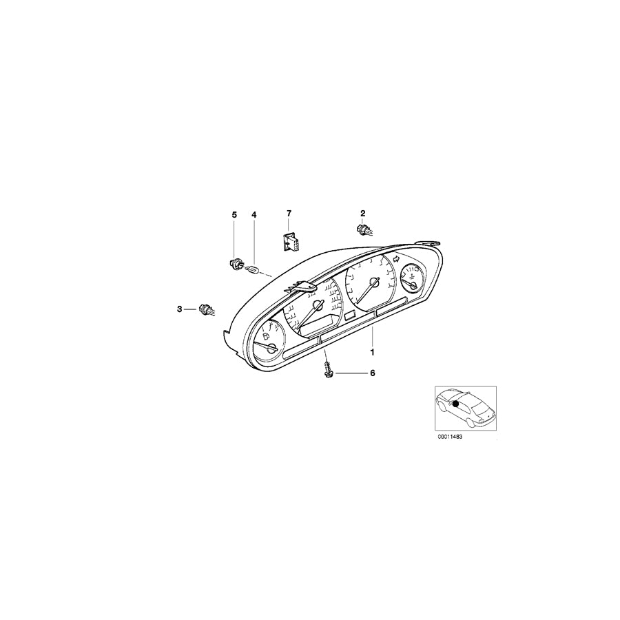 Genuine BMW 62118389869 E36 At-Instrument Cluster, Uncoded MPH (Inc. Z3) | ML Performance UK Car Parts