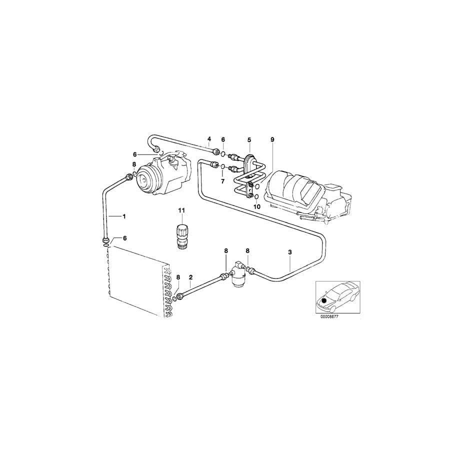 Genuine BMW 64538363442 E36 E36 Suction Pipe Evaporator-Compressor (Inc. Z3 2.8, 320i & 323i) | ML Performance UK Car Parts