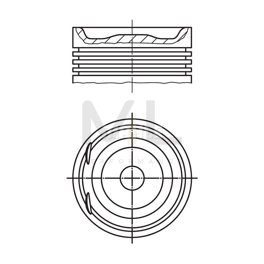 MAHLE ORIGINAL 030 63 01 Piston 76,76 mm, with piston rings | ML Performance Car Parts