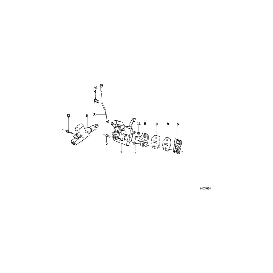 Genuine BMW 51211908743 E32 Lever Left (Inc. 750i, 740i & 730i) | ML Performance UK Car Parts