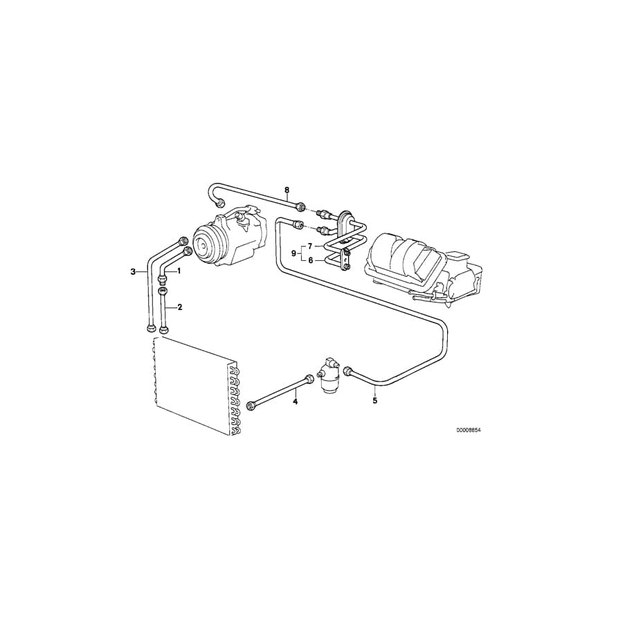 Genuine BMW 64531368108 E28 Pipe-Dryer Pressure Hose (Inc. 525e, 518 & 528e) | ML Performance UK Car Parts