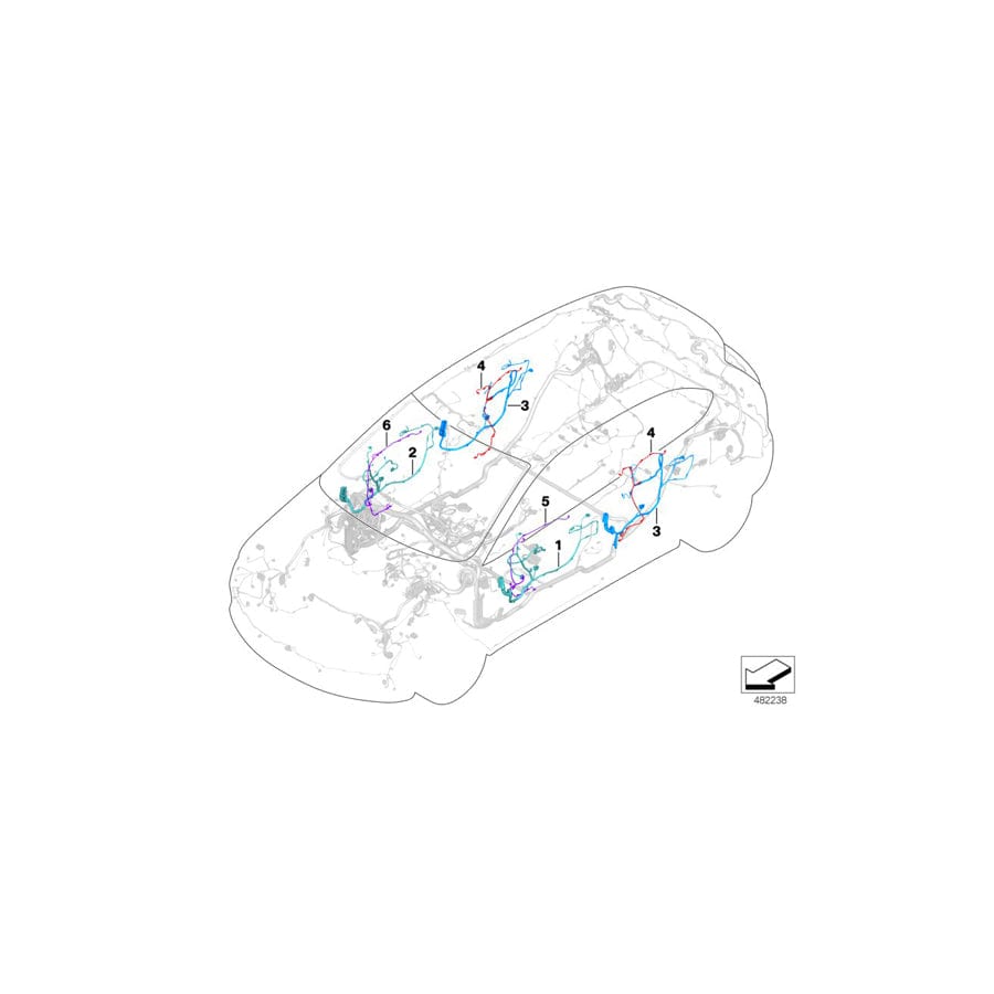 Genuine BMW 61129384584 F48 Door Wiring Harness, Rear (Inc. X1 18dX, X1 28iX & X1 28i) | ML Performance UK Car Parts