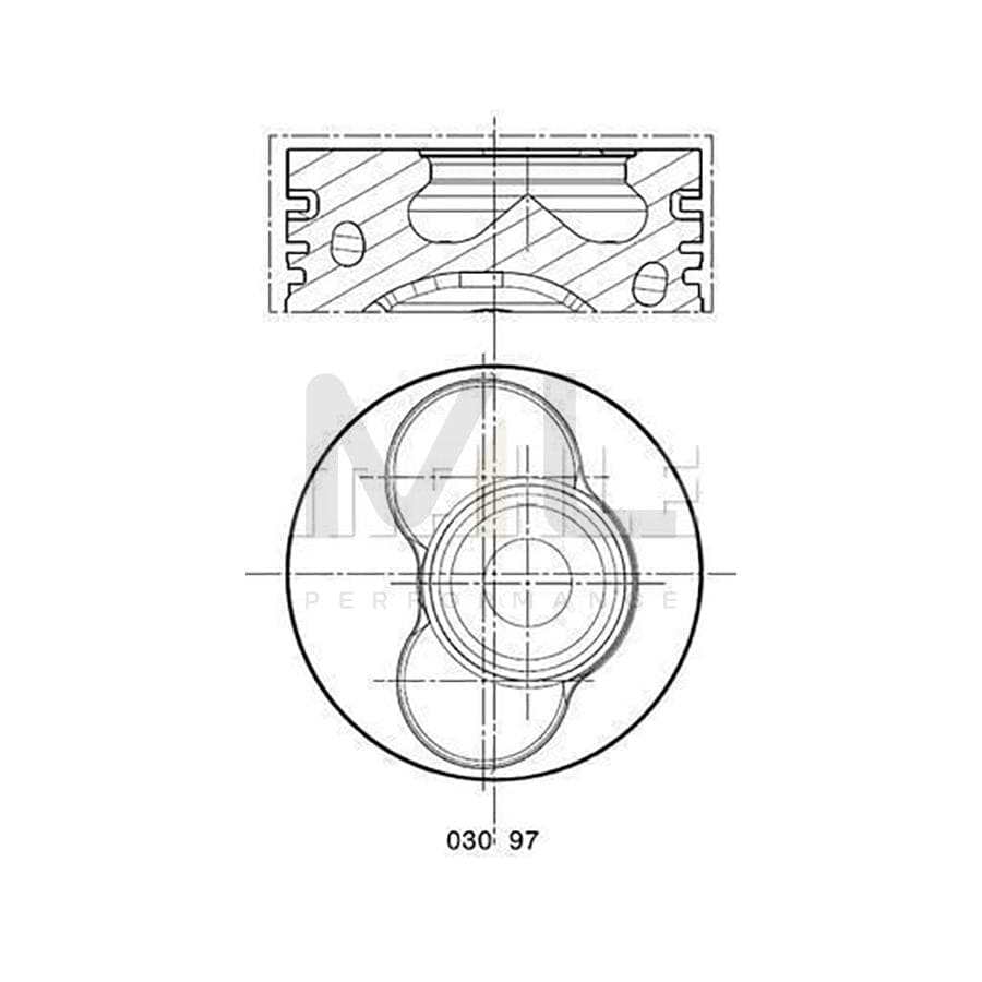 MAHLE ORIGINAL 030 97 01 Piston 81,26 mm, with cooling duct, with piston ring carrier | ML Performance Car Parts