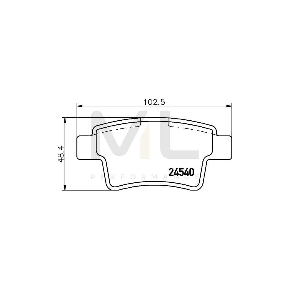 Hella 8DB 355 013-361 Brake Pad Set Not Prepared For Wear Indicator, With Accessories | ML Performance Car Parts