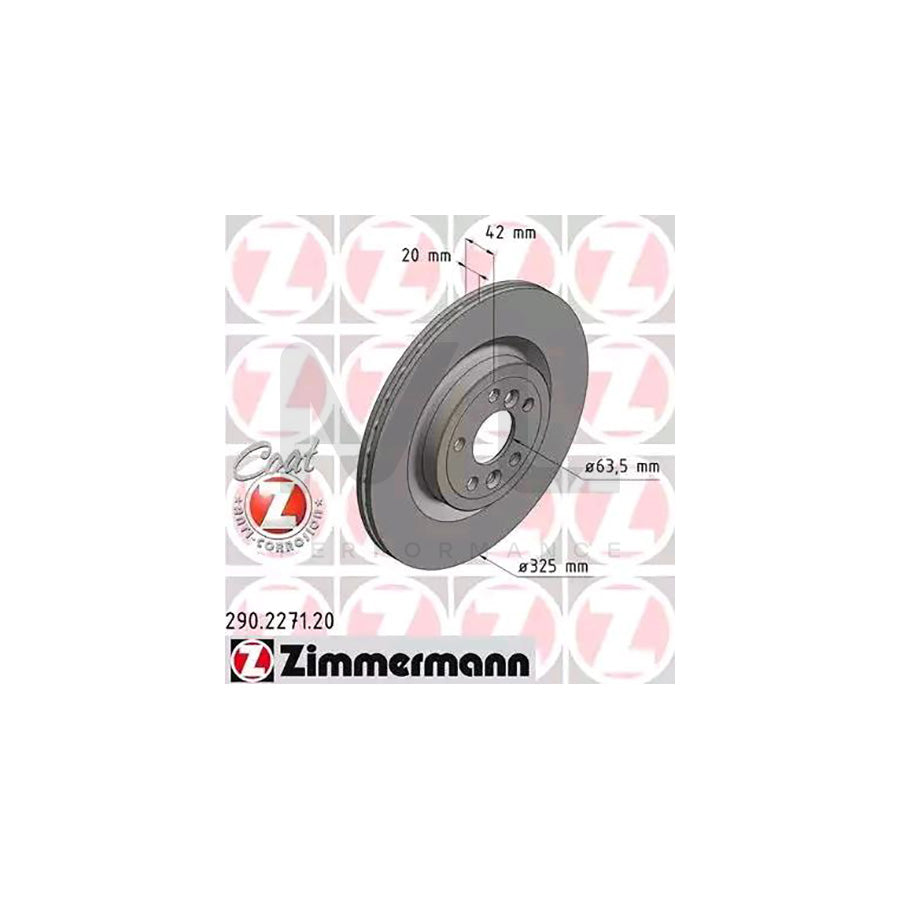 ZIMMERMANN COAT Z 290.2271.20 Brake Disc Internally Vented, Coated | ML Performance Car Parts