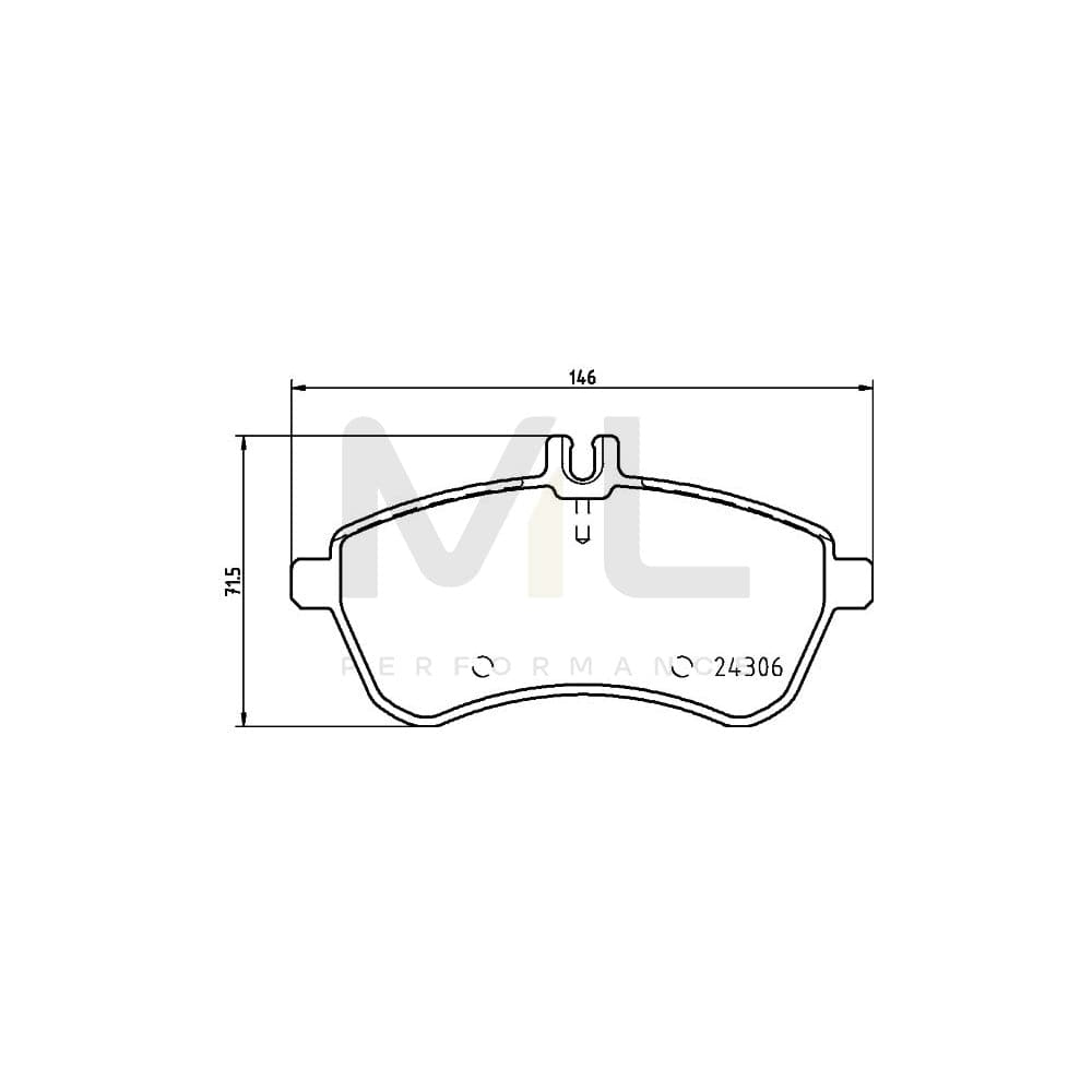 Hella 8DB 355 012-581 Brake Pad Set Prepared For Wear Indicator, With Brake Caliper Screws, With Accessories | ML Performance Car Parts