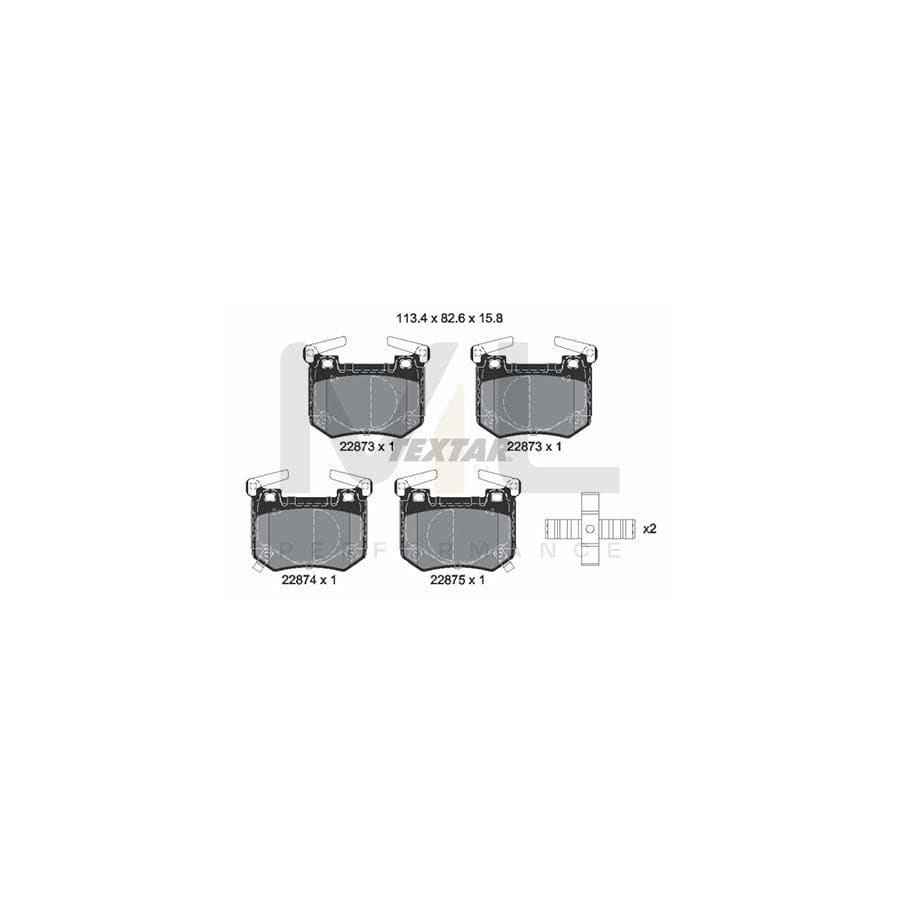 TEXTAR 2287301 Brake pad set for KIA STINGER incl. wear warning contact, with accessories, with counterweights | ML Performance Car Parts