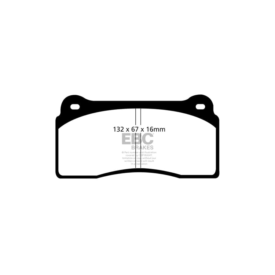 EBC PD02KF196 Daimler Jaguar Redstuff Front Brake Pad & Plain Disc Kit - Brembo Caliper 2 | ML Performance UK Car Parts