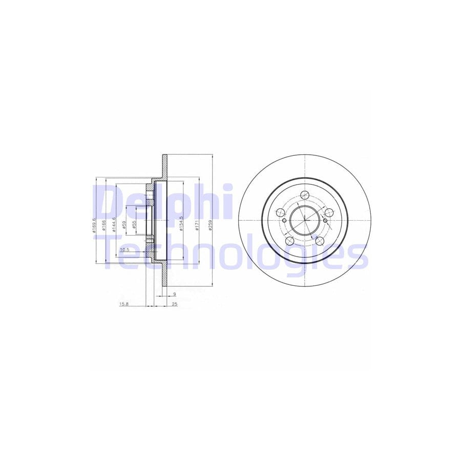 Delphi Bg4272 Brake Disc For Toyota Urban Cruiser (Xp110)