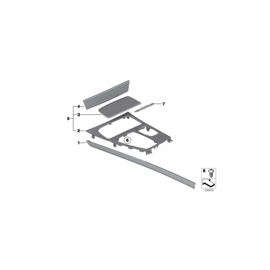 Genuine BMW 51169160478 F02 F01 F04 Trim, Center Console, Fineline, Natural (Inc. 750i, 740i & Hybrid 7) | ML Performance UK Car Parts