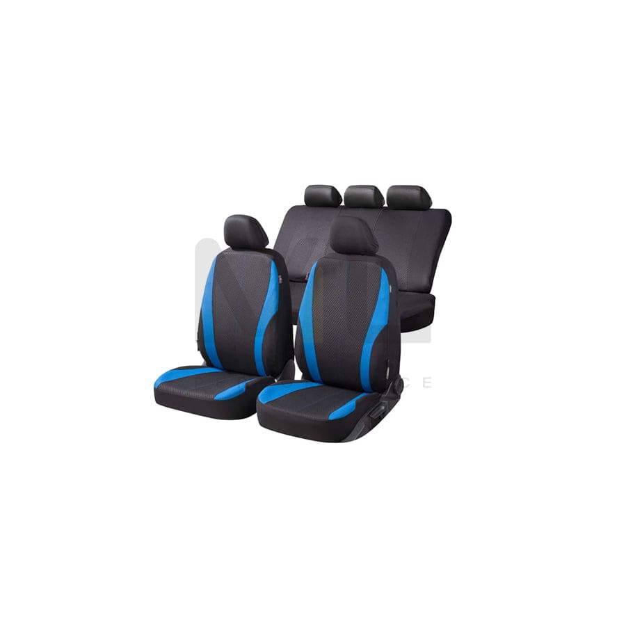 WALSER Dundee , ZIPP IT 11856 Car seat cover Blue/black, Polyester, Front and Rear | ML Performance Car Parts