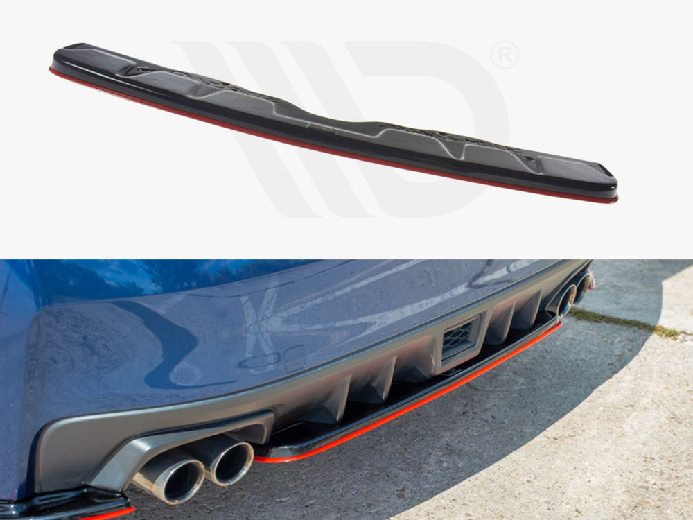 Maxton Design SUIM4WRXSTI-RD1RRED+RD1T Central Rear Splitter V.2 Subaru WRX Stifits | ML Performance UK Car Parts