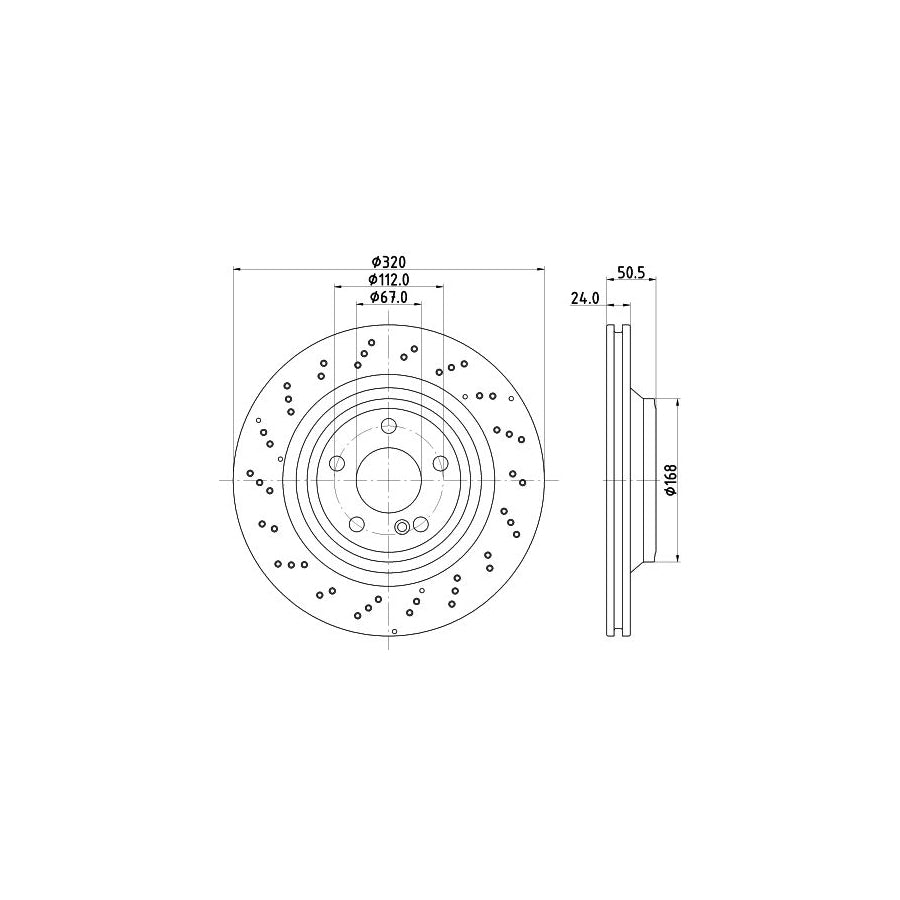 Hella 8DD 355 133-271 Brake Disc Suitable For Mercedes-Benz Sl Convertible (R231)