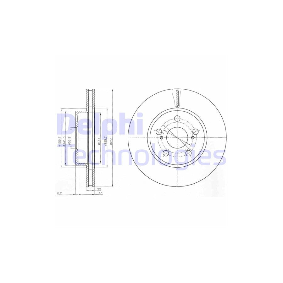 Delphi Bg4269 Brake Disc For Toyota Prius Ii Liftback (Xw20)