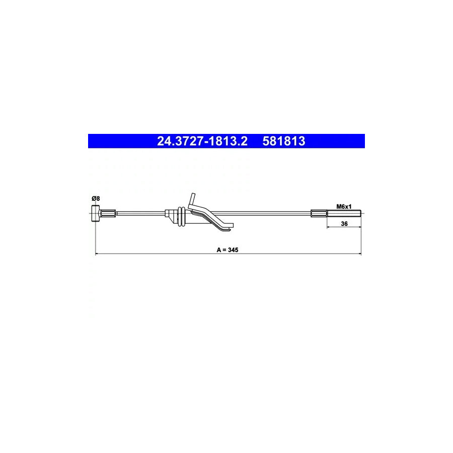 ATE 24.3727-1813.2 Hand Brake Cable For Mazda 3