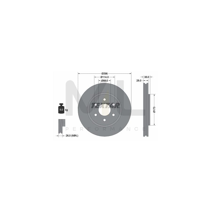 TEXTAR 92199600 Brake Disc Internally Vented, without wheel hub, without wheel studs | ML Performance Car Parts