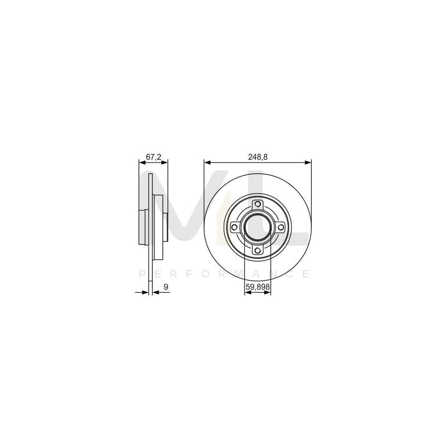 BOSCH 0 986 479 S42 Brake Disc Solid, Oiled | ML Performance Car Parts