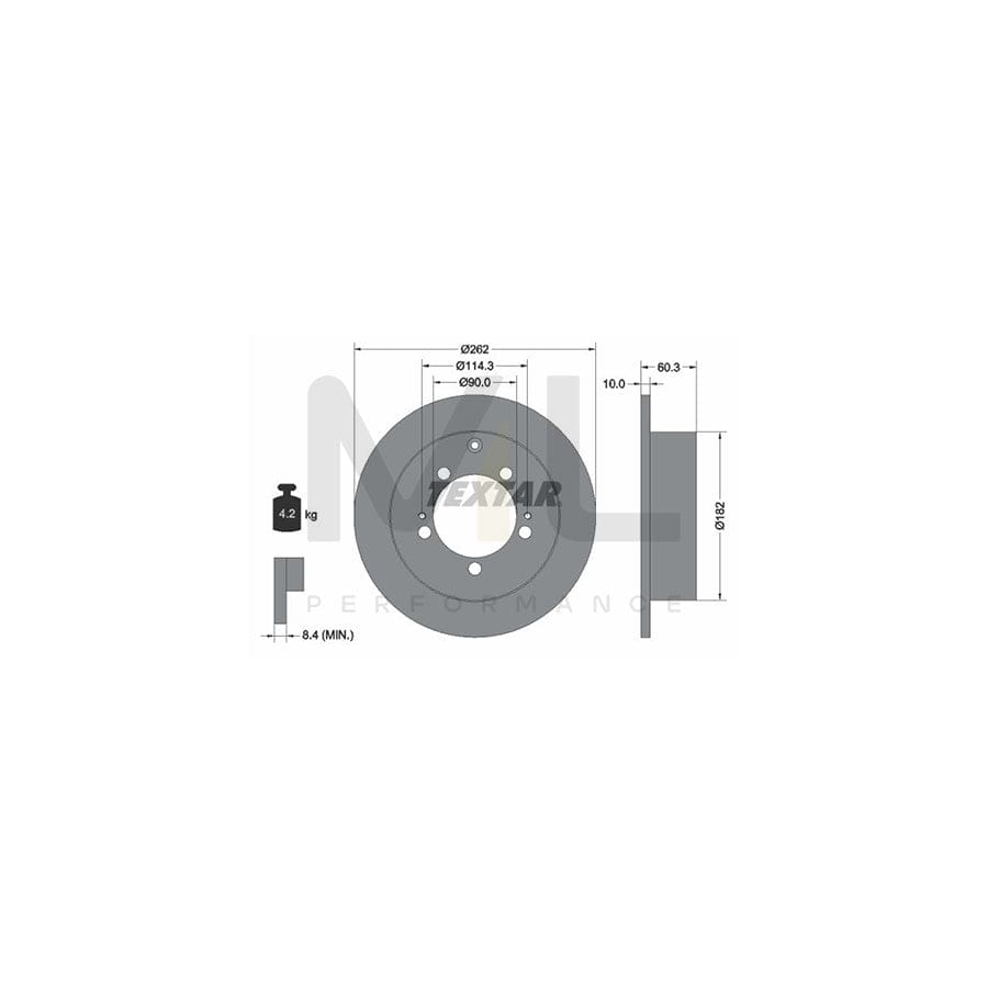 TEXTAR 92136100 Brake Disc Solid, Coated, without wheel hub, without wheel studs | ML Performance Car Parts