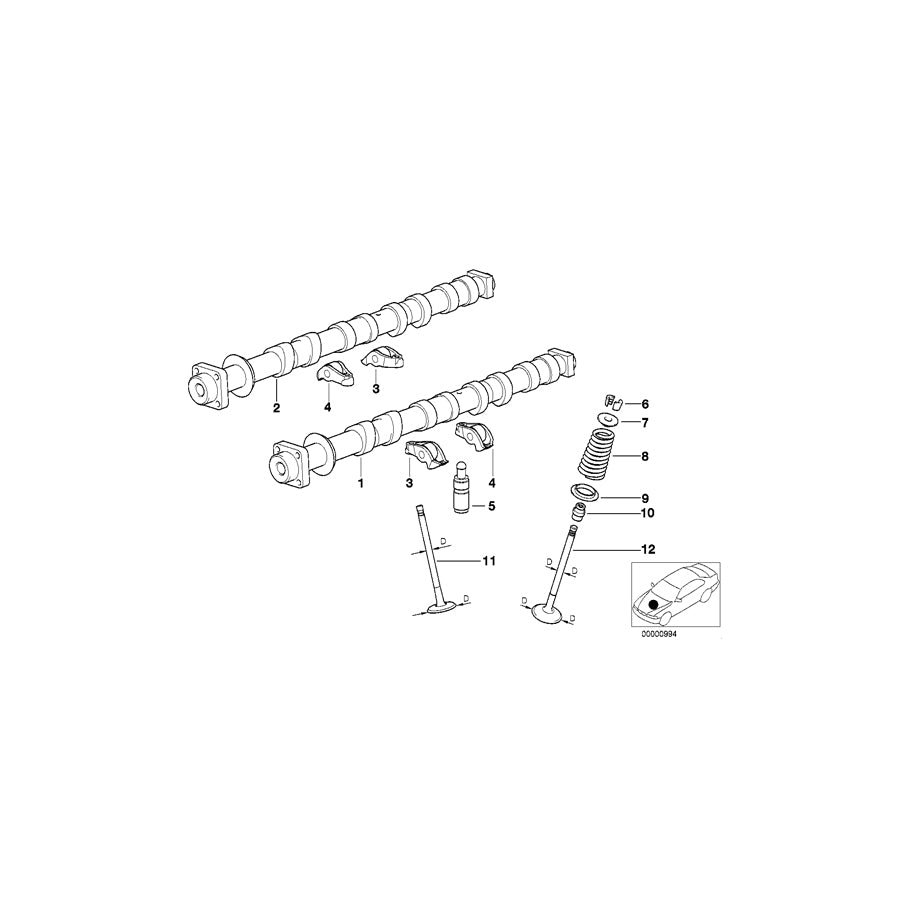 Genuine BMW 11341739833 E46 E36 Exh. Valve W.Oversize Va.System +0,1mm 30,5/6,04mm (Inc. 523i, 323i & 325is) | ML Performance UK Car Parts