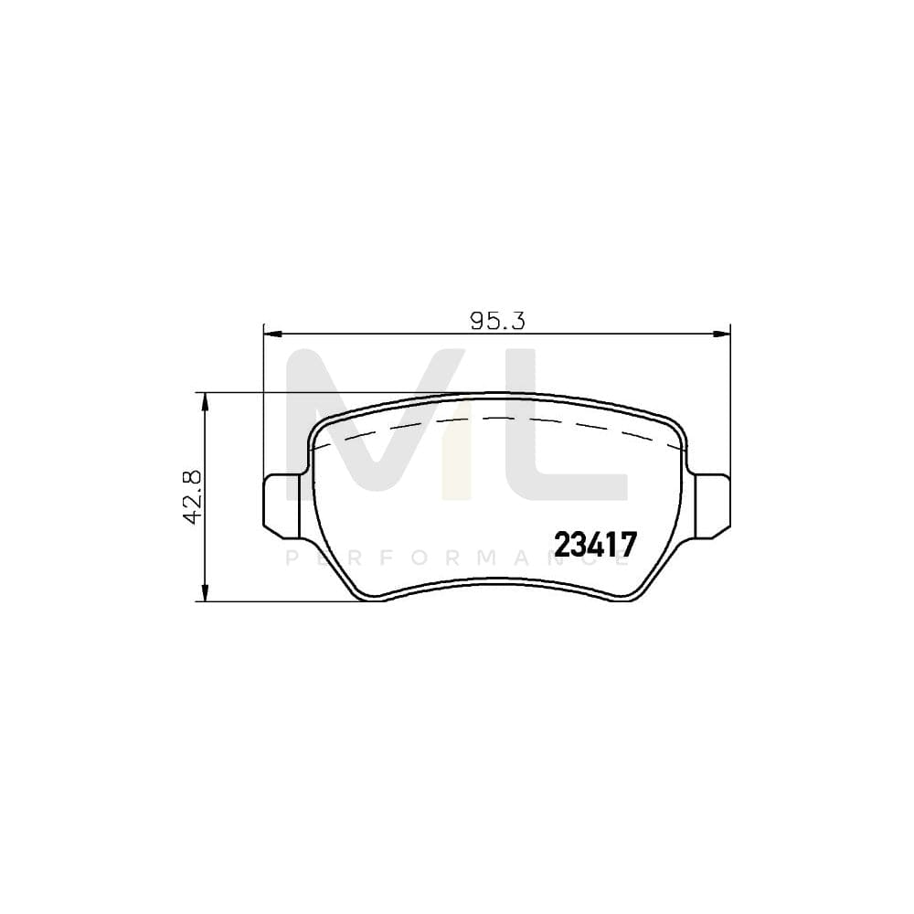 Hella 8DB 355 011-361 Brake Pad Set Not Prepared For Wear Indicator, With Brake Caliper Screws, With Accessories | ML Performance Car Parts