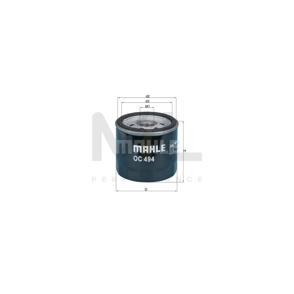 MAHLE ORIGINAL OC 494 Oil Filter for FIAT STILO Spin-on Filter | ML Performance Car Parts