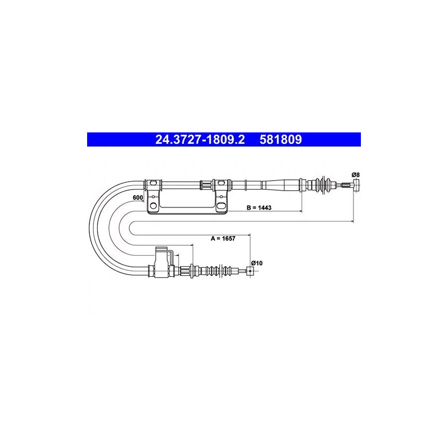 ATE 24.3727-1809.2 Hand Brake Cable