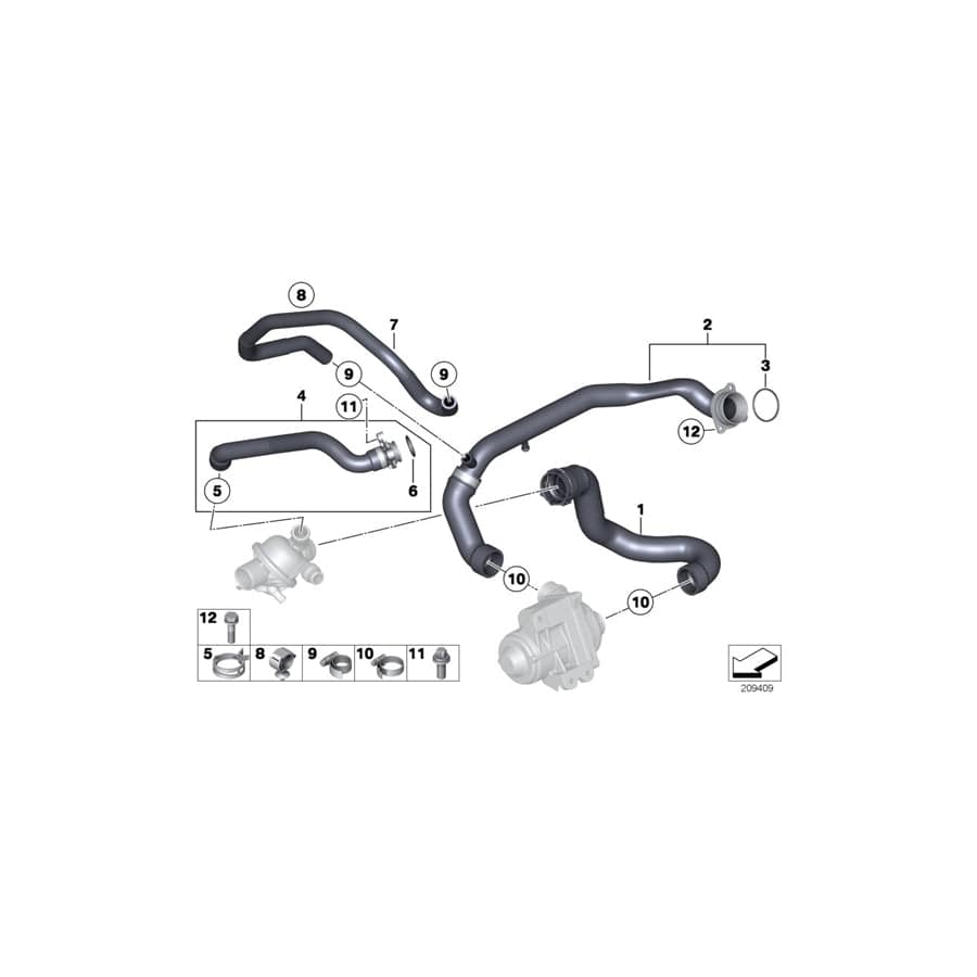 Genuine BMW 11537584543 E70 E71 Coolant Hose (Inc. X5 35iX, X6 35iX & X5 40iX) | ML Performance UK Car Parts