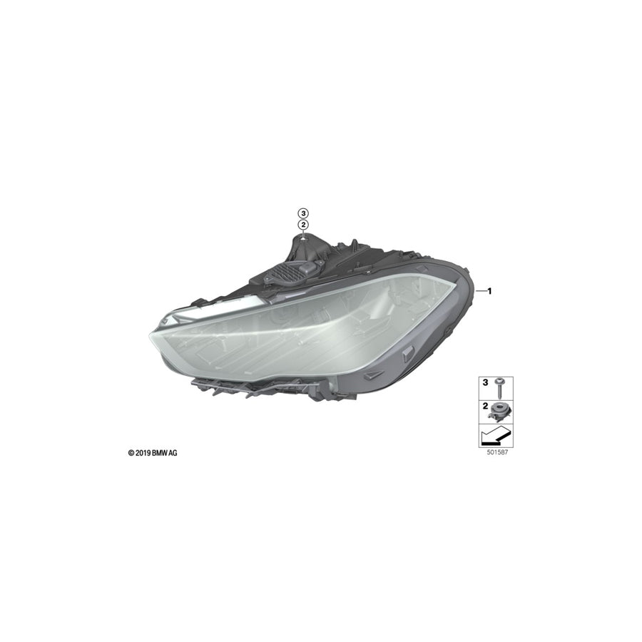 Genuine BMW 63119449597 F44 Headlight, Led Technology, Left (Inc. 228iX & M235iX) | ML Performance UK