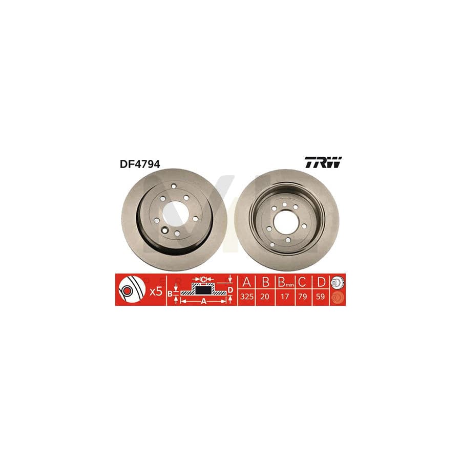 TRW DF4794 Brake Disc Vented, Painted, High-carbon | ML Performance Car Parts