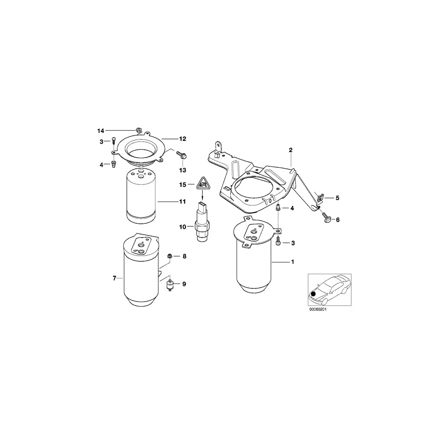 Genuine BMW 64538372989 E39 Dryer-Evaporator Pressure Hose Assy (Inc. 540i, 540iP & 528i) | ML Performance UK Car Parts