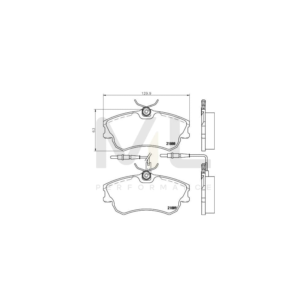 Hella 8DB 355 019-261 Brake Pad Set For Renault Espace Iii (Je) With Integrated Wear Warning Contact, With Brake Caliper Screws | ML Performance Car Parts