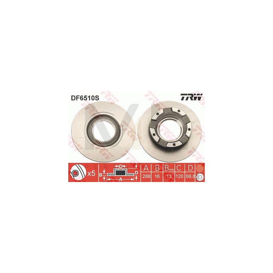 TRW DF6510S Brake Disc Solid, Painted | ML Performance Car Parts