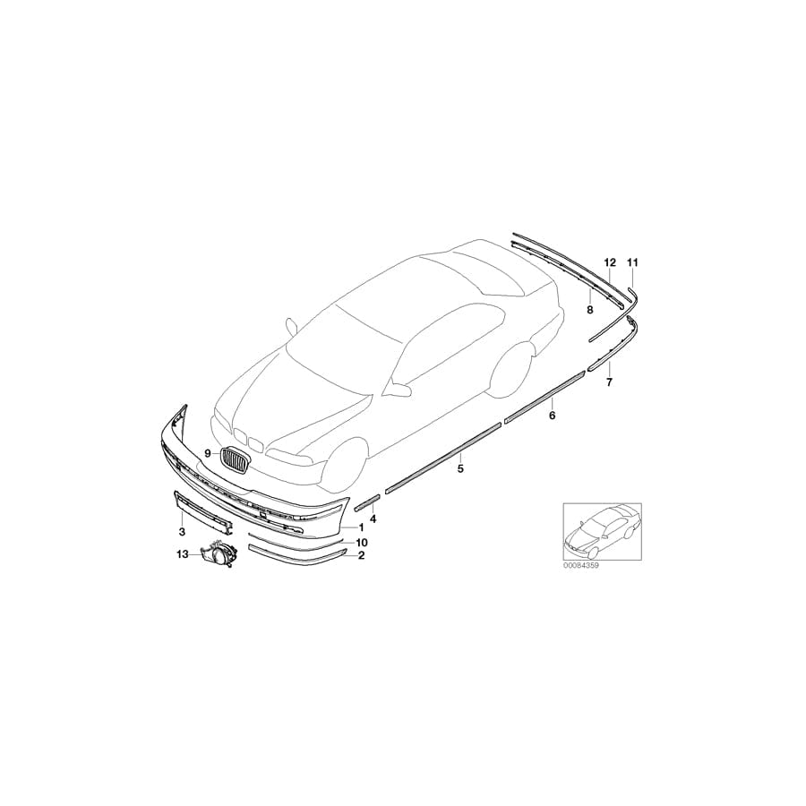 Genuine BMW 51127005937 E39 Bumper Guard, Primed, Rear Left CHROM / PDC (Inc. 540iP, 525d & 525tds) | ML Performance UK Car Parts