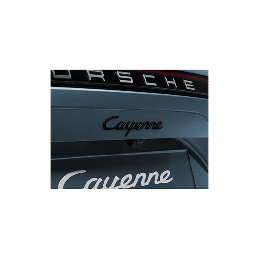 Genuine Porsche 'Cayenne' Rear Lid Badge, In Black (Matt) Porsche 9Ya Cayenne Turbo S E-Hybrid | ML Performance UK Car Parts