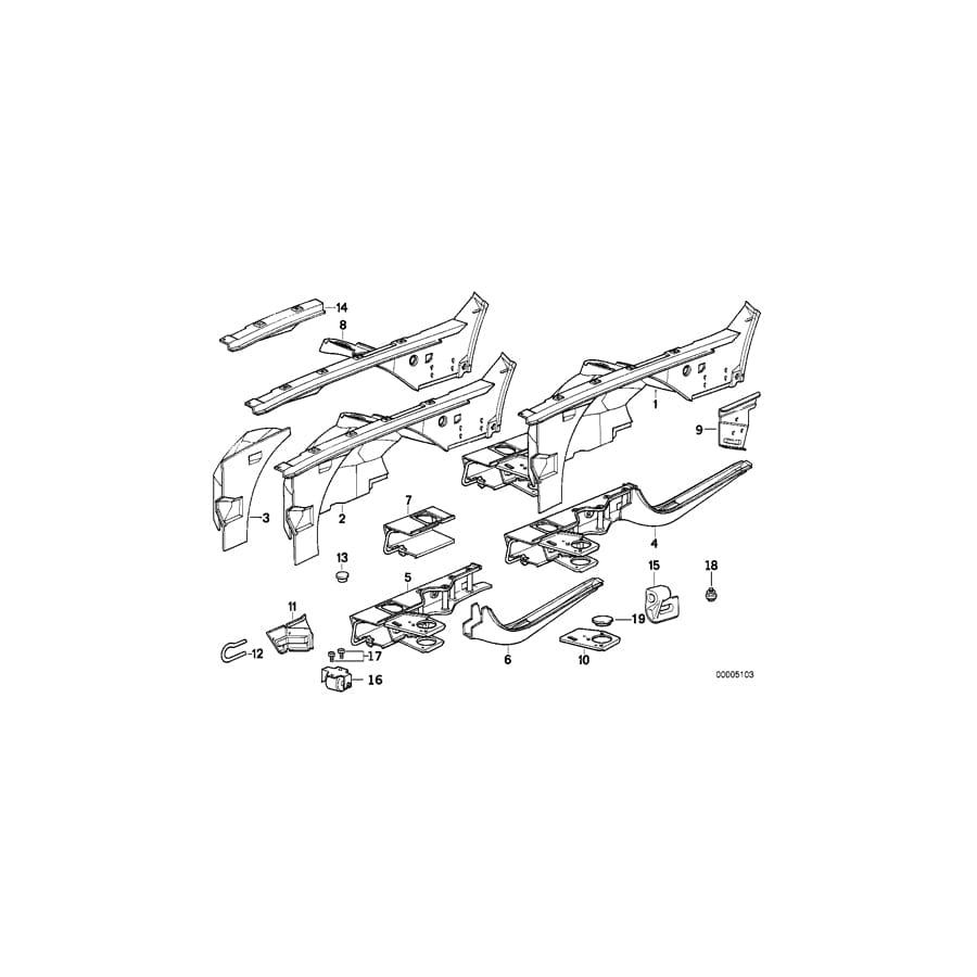 Genuine BMW 41111958046 E34 E32 Connection Plate Right (Inc. 735i, 750iL & 730i) | ML Performance UK Car Parts