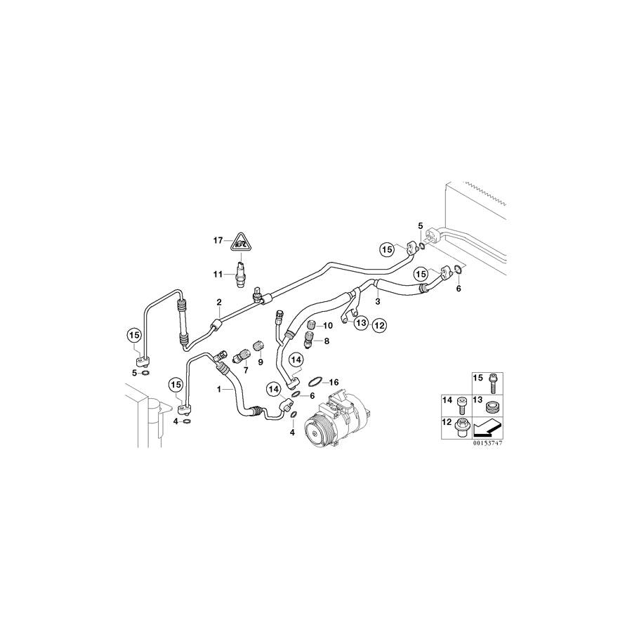 Genuine BMW 64509187296 E66 E65 E67 Suction Pipe Evaporator-Compressor (Inc. 745Li, 735Li & 750Li) | ML Performance UK Car Parts